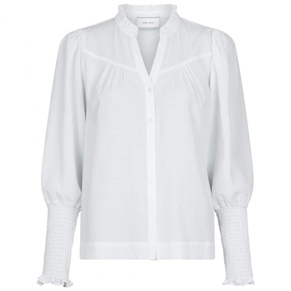 Dame Camisa Solid Blouse Off White | Neo Noir Bluser