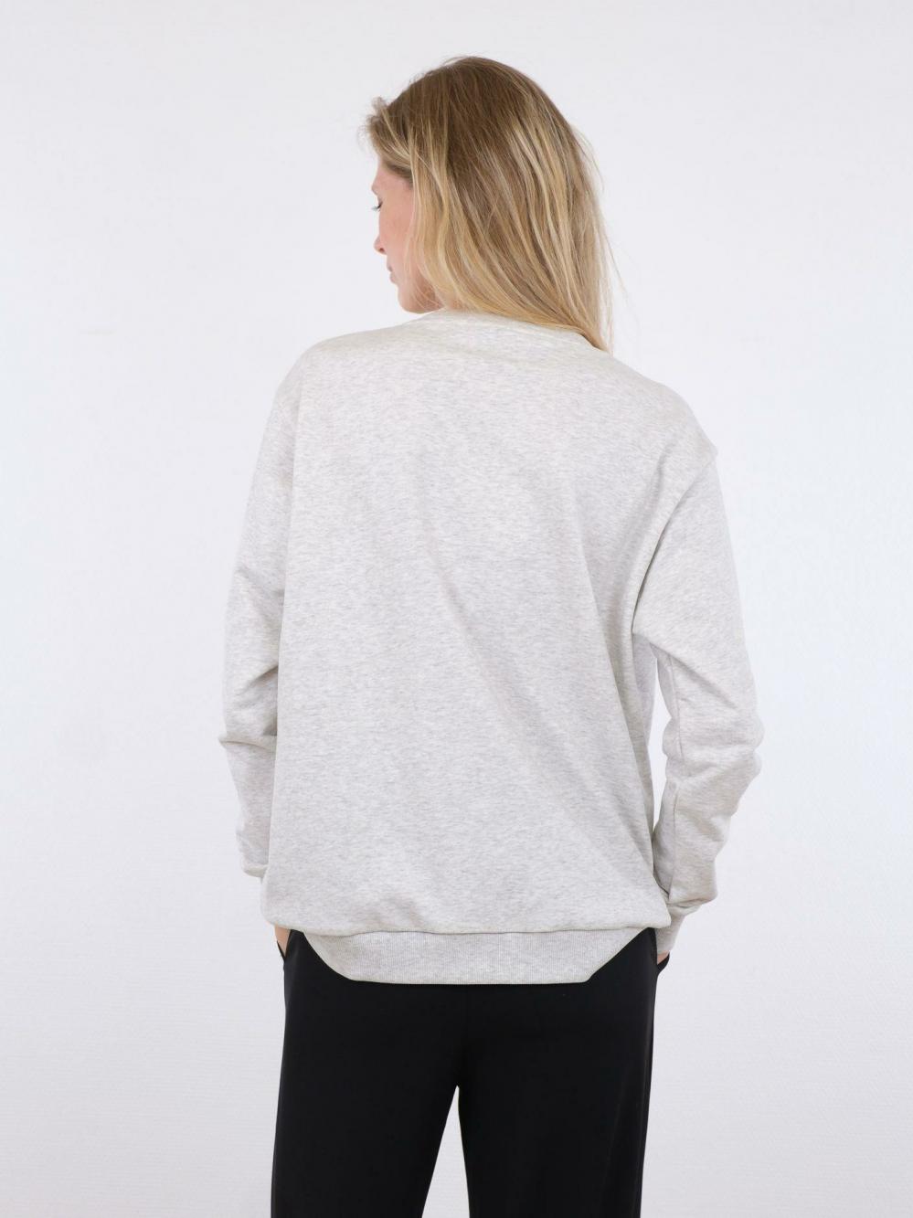 Dame Flex Varsity Sweatshirt Light Grey Melange | Neo Noir Sweat