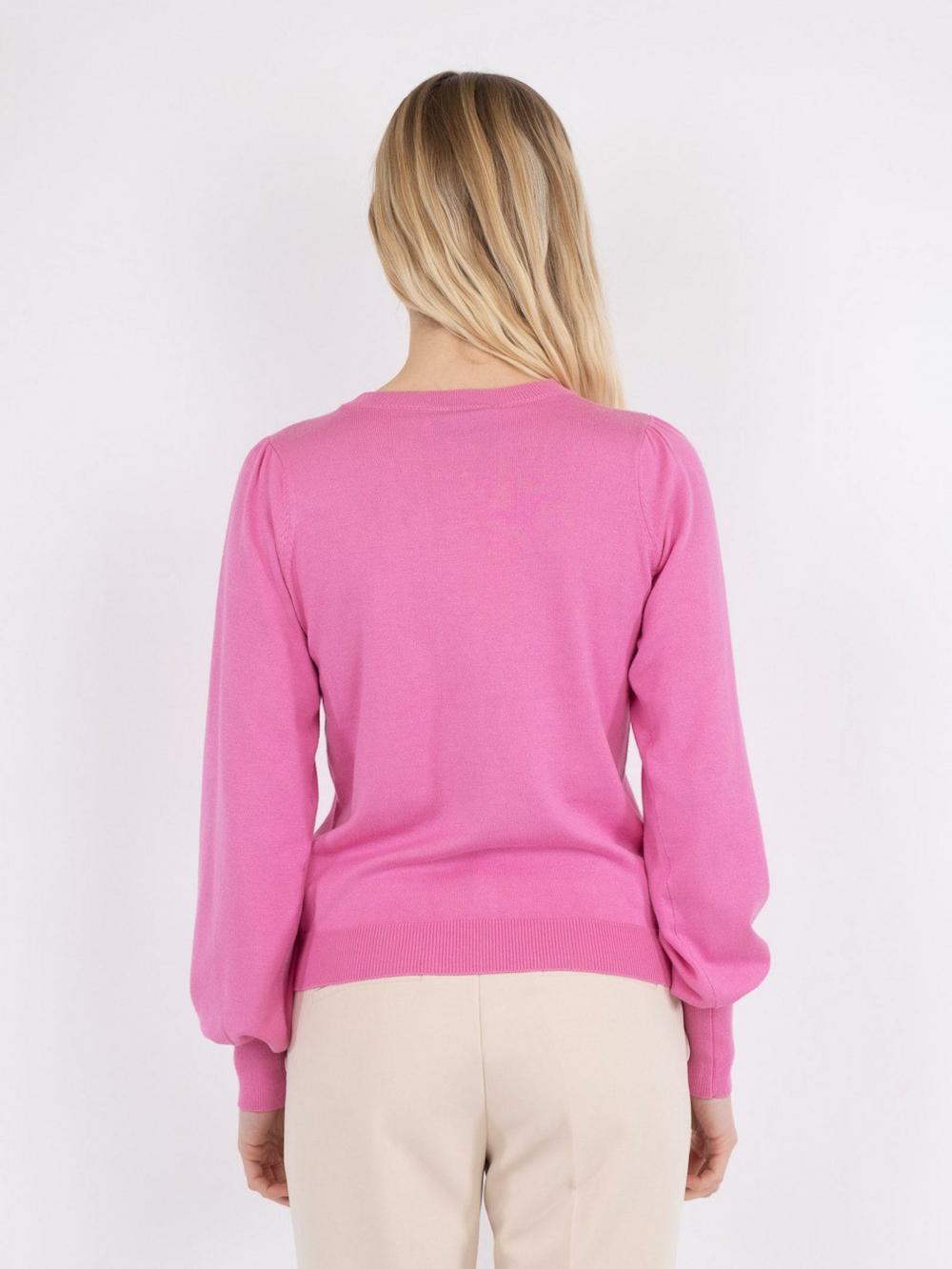 Dame Magdalena Solid Knit Blouse Pink | Neo Noir Bluser