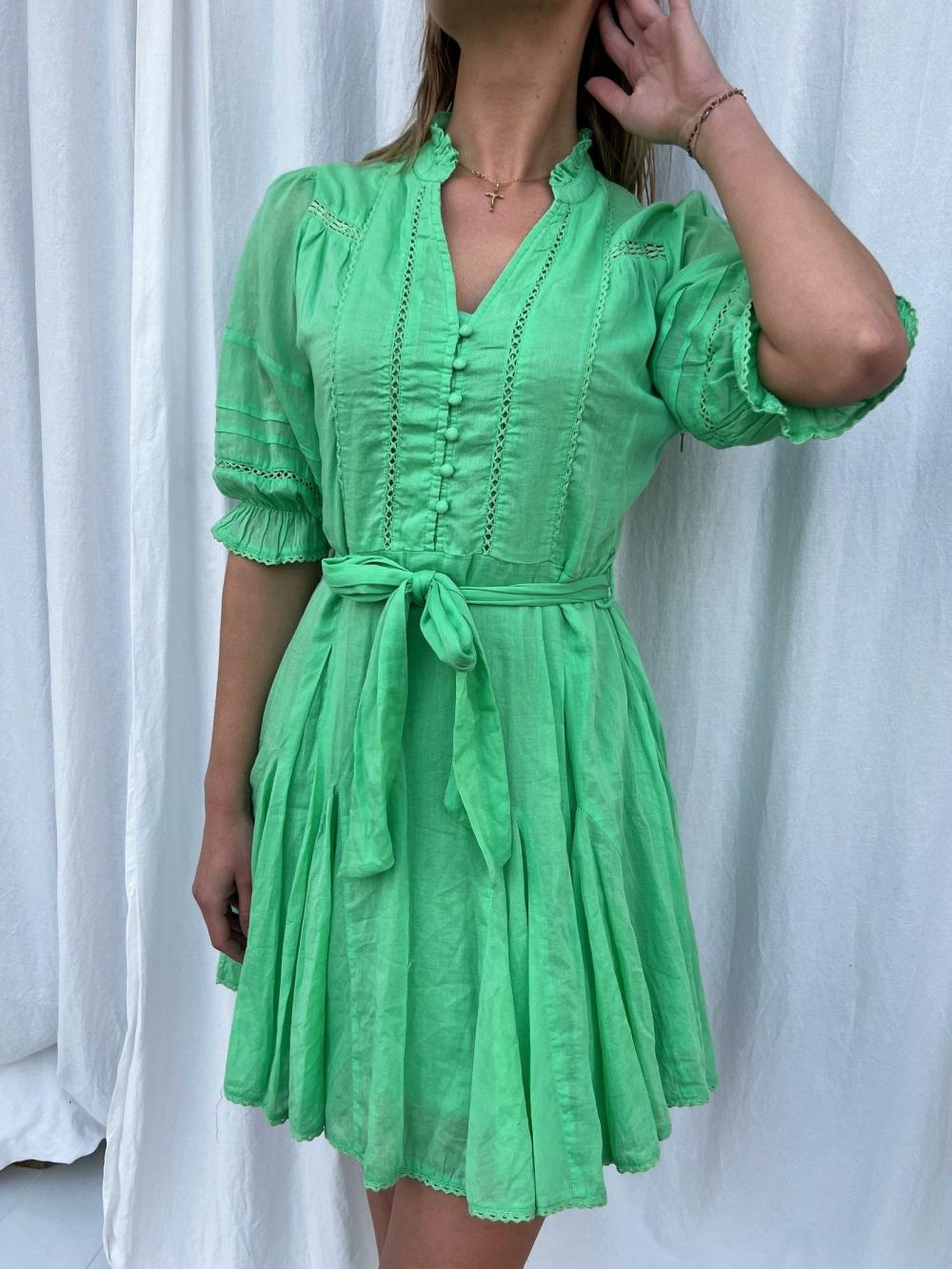 Dame Rigitta S Voile Dress Apple Green | Neo Noir Kjoler