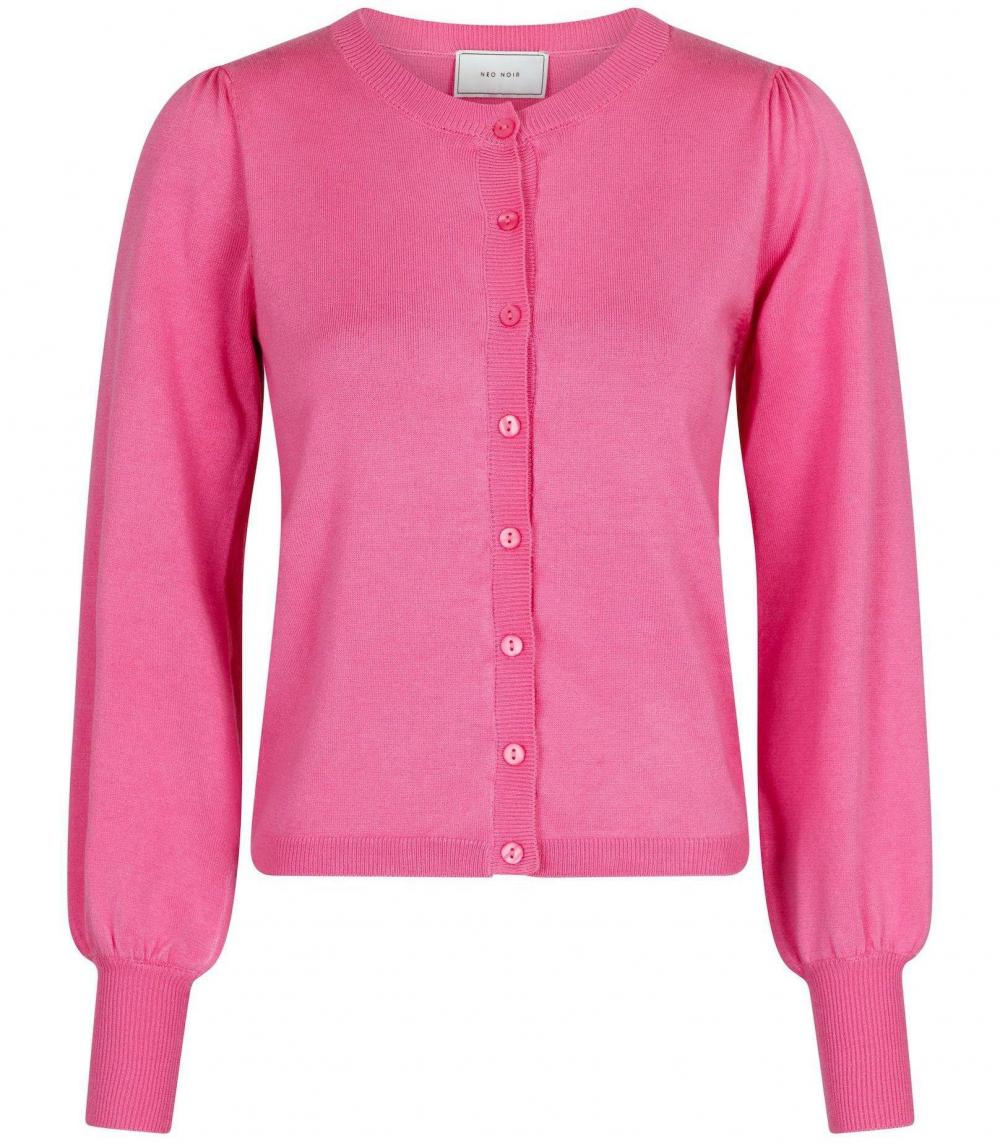 Dame Rose Solid Knit Cardigan Pink | Neo Noir Bluser