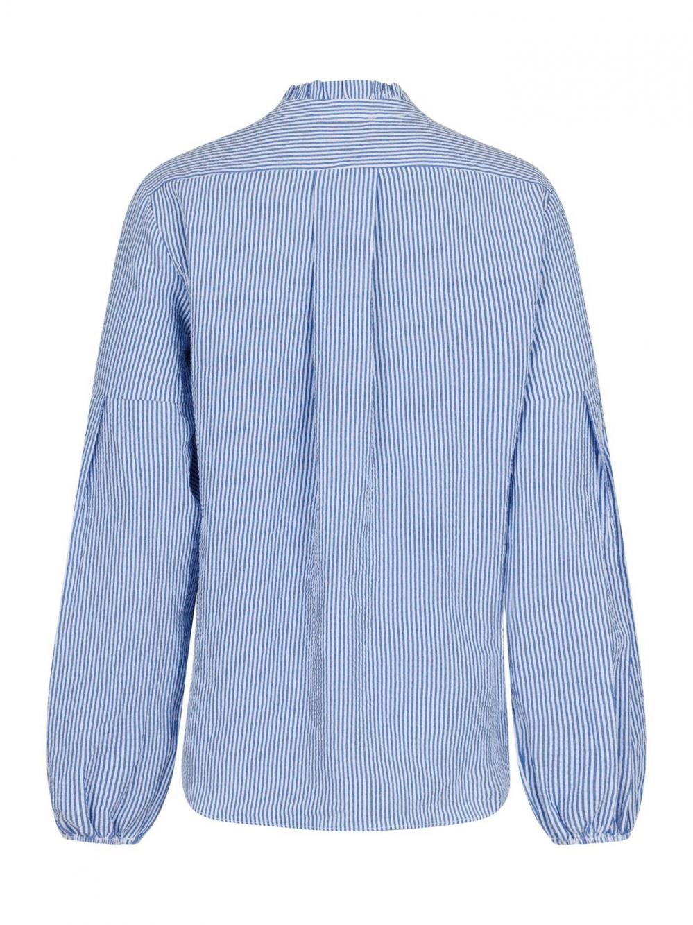Dame Yassie Stripe Shirt Blue | Neo Noir Bluser
