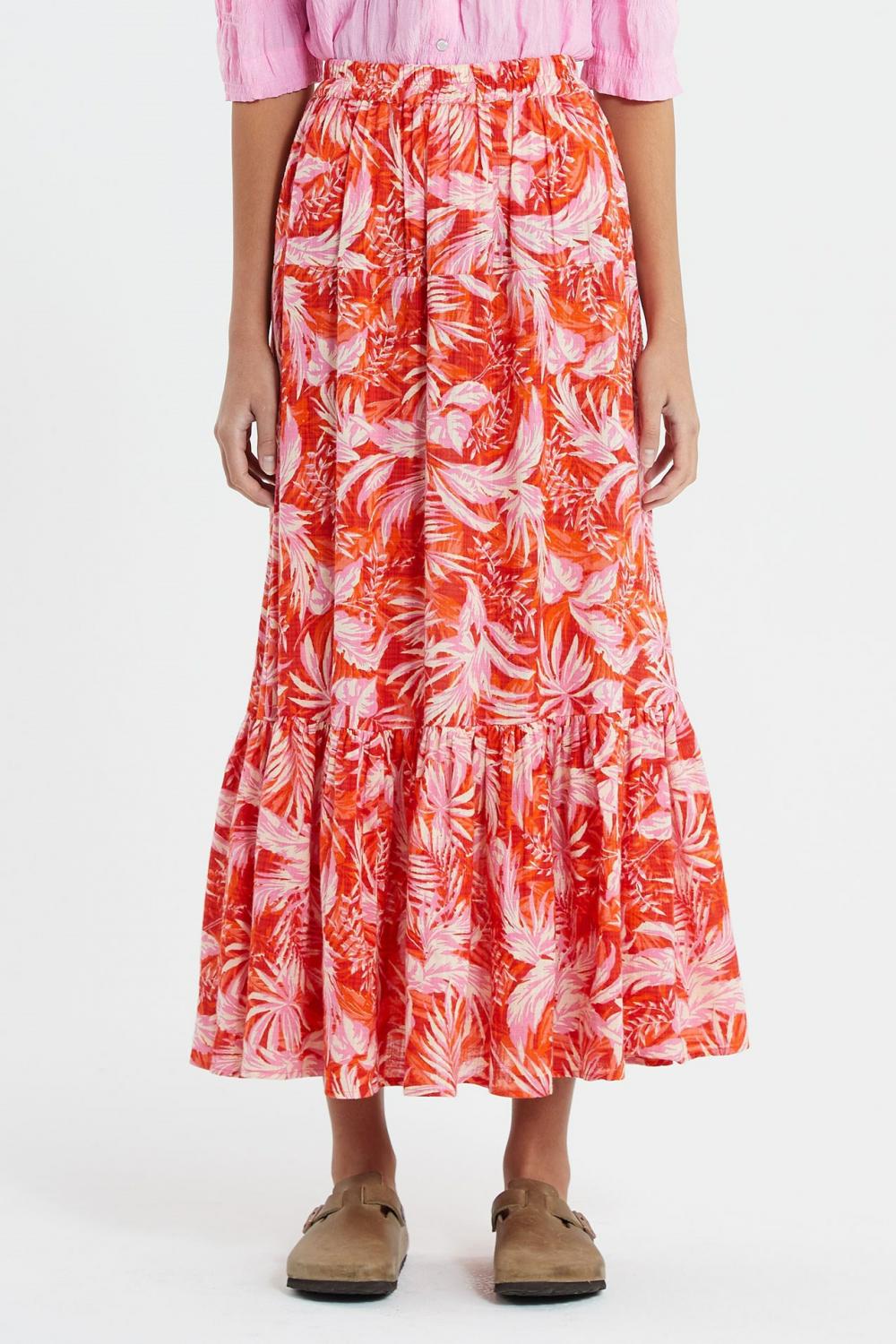 Dame Sunset Skirt Red | Lollys Laundry Nederdele