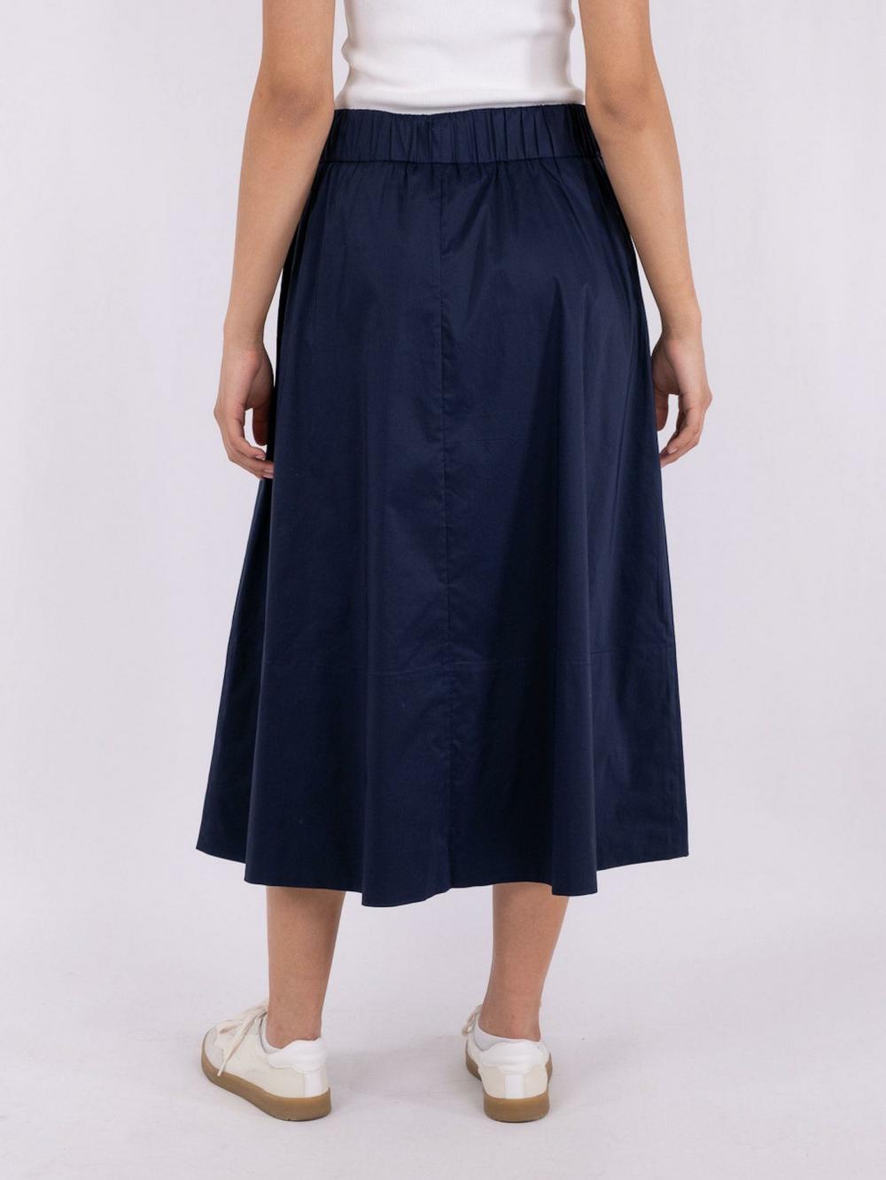 Dame Yara Poplin Skirt Navy | Neo Noir Nederdele